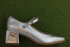 Women's Christopher Mary Jane - Silver Calf Side View