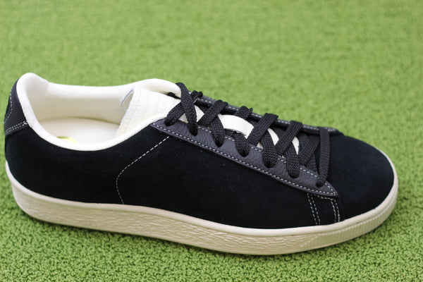 Unisex Suede Icons -  Black Suede Side  Angle View