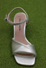 Women's Dally02 Heel Sandal - Silver Leather Front View