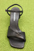 Women's Dally02 Heel Sandal - Black Leather Front View