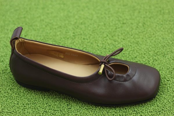 Womens Rosalind Ballet - Brown Leather Side Angle View