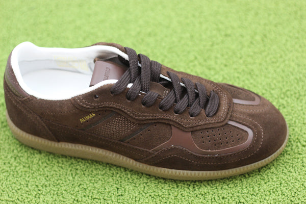 Womens Rife Shimmer Sneaker-Brown Suede/Leather Side Angle View