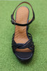 Women's Keske48 Sandal - Black Leather Side Top View