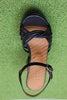 Women's Keske48 Sandal - Black Leather Side Top View
