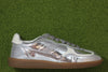 Womens Rife Shimmer Sneaker-Silver Leather Side  View