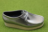 Women's Wallabee - Silver Patent Leather Side Angle View