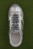 Womens Rife Shimmer Sneaker-Silver Leather Top View