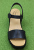 Women's Hallie Sandal - Black Leather Front View