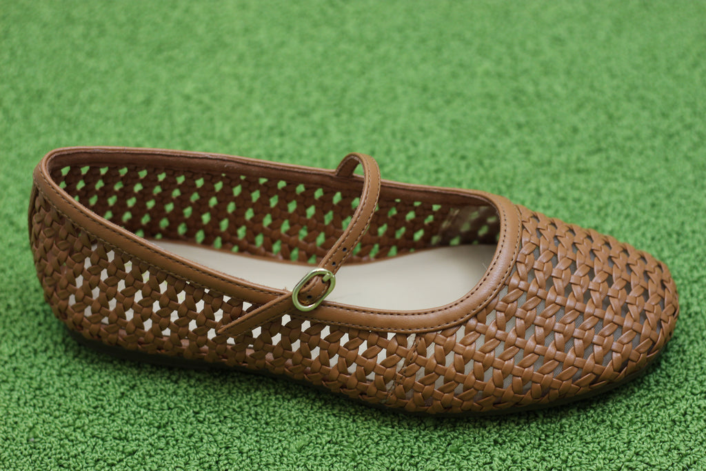 Women's Livia Sky Mary Jane - Tan Synthetic Leather Side Angle View