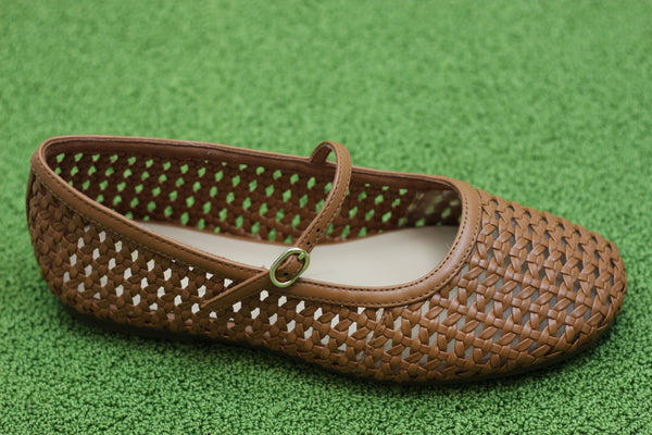 Women's Livia Sky Mary Jane - Tan Synthetic Leather Side Angle View