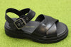 Women's Orinoco3 Cross Sandal - Black Leather Side Angle View
