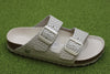 Women's Arizona Woven Emboss Sandal- Ecru Leather Side Angle View