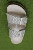 Women's Arizona Woven Emboss Sandal- Ecru Leather Top View 