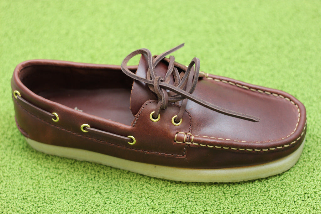 Men's Godney Boat Shoe - British Tan Leather Side Angle View
