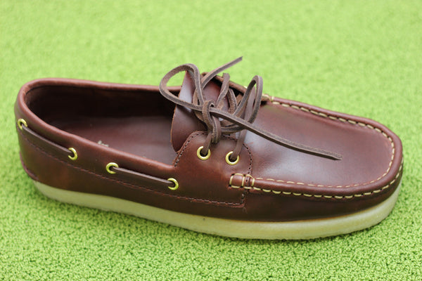 Men's Godney Boat Shoe - British Tan Leather Side Angle View