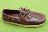 Men's Godney Boat Shoe - British Tan Leather Side Angle View