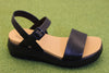 Women's Hallie Sandal - Black Leather Side Angle View