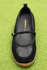 Women's Pulse Mary Jane Sneaker- Black Suede Nylon Top View
