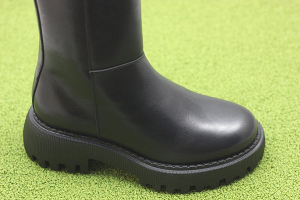 Womens Posey Chelsea Boot - Black Leather Side Angle View