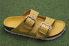 Women's Arizona Big Buckle Sandal - Ochre Patent Leather Side Angle View