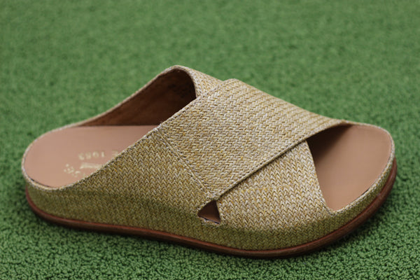 Women's Tutsi Cross Sandal - Natural Raffia Side Angle View