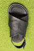 Women's 90952 Sandal - Black Leather Top View