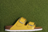 Women's Arizona Big Buckle Sandal - Ochre Patent Leather Side View