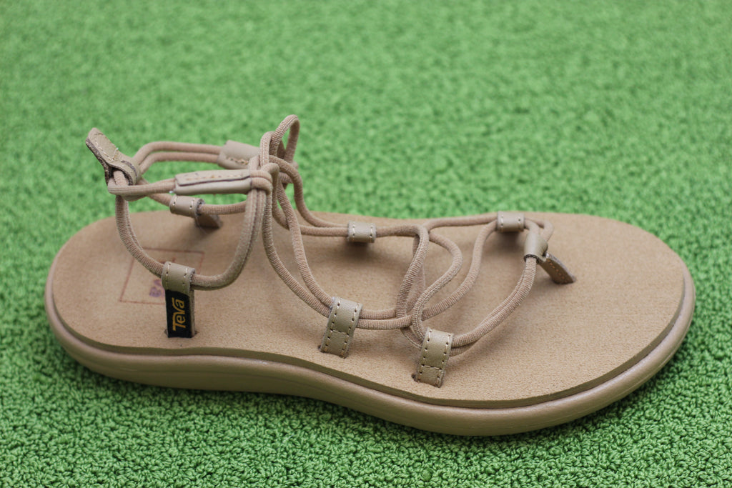 Women's Voya Sandal- Tan Synthetic Side Angle View