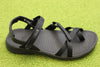 Women's Tirra Traveler Sandal- Black Nylon Side Angle View