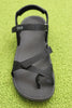 Women's Tirra Traveler Sandal- Black Nylon Top View