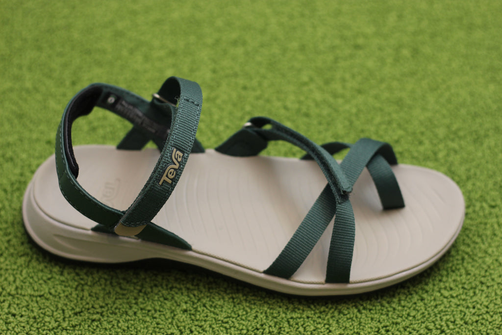 Women's Tirra Traveler Sandal- Pine Needle Nylon Side Angle View