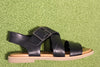 Women's Dara Sandal - Black Leather Side View