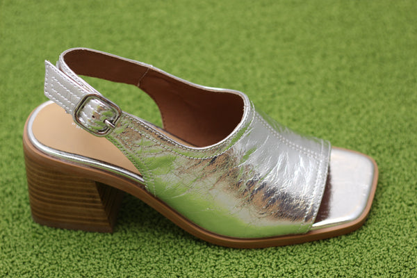 Women's Teresa Slingback Heel- Mercury Calf Side Angle View