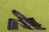 Women's Teresa Slingback Heel- Black Calf Side View