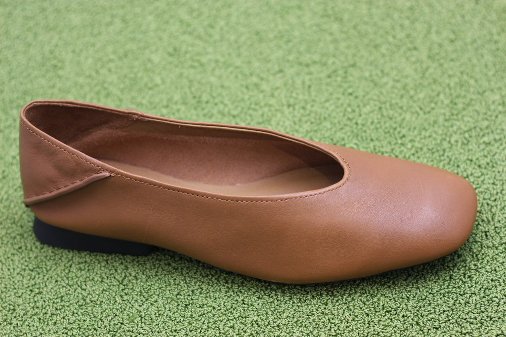 Womens Casi Myra Slip On - Brown Leather Side Angle View