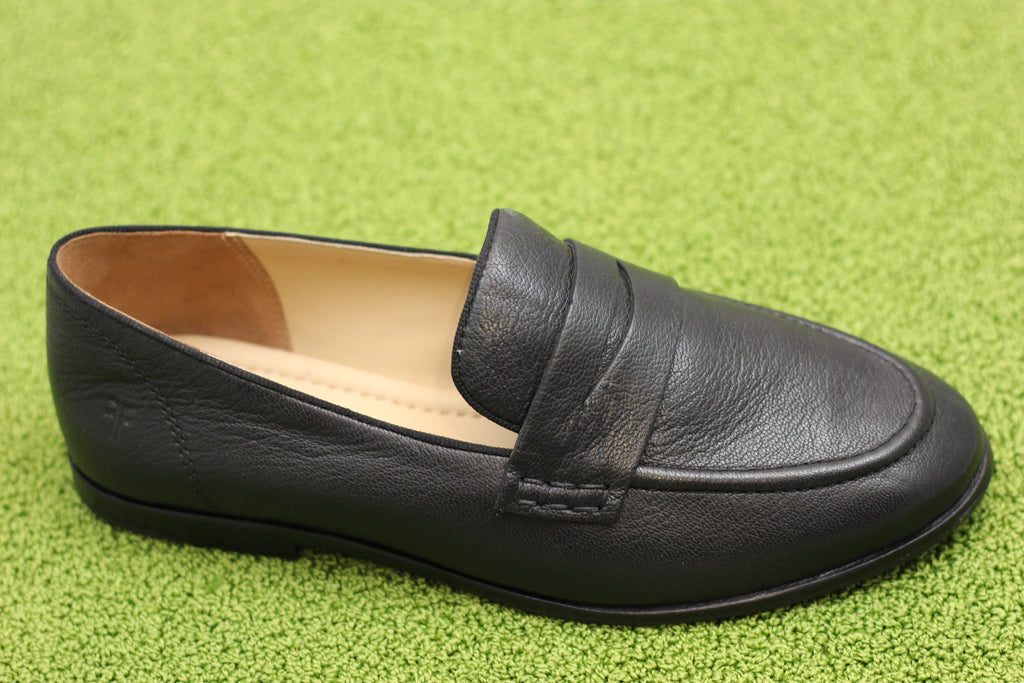 Women's Faith Loafer- Black Leather Side Angle View