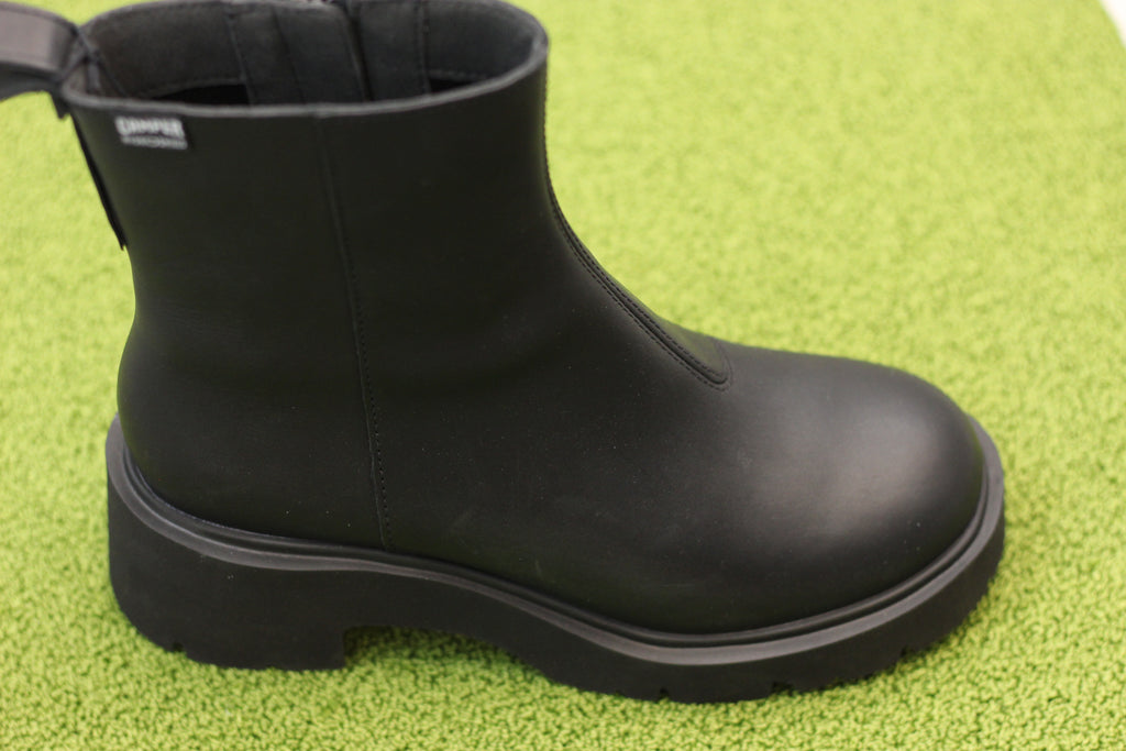 Womens Milah Waterproof Boot  - Black Leather Side Angle View