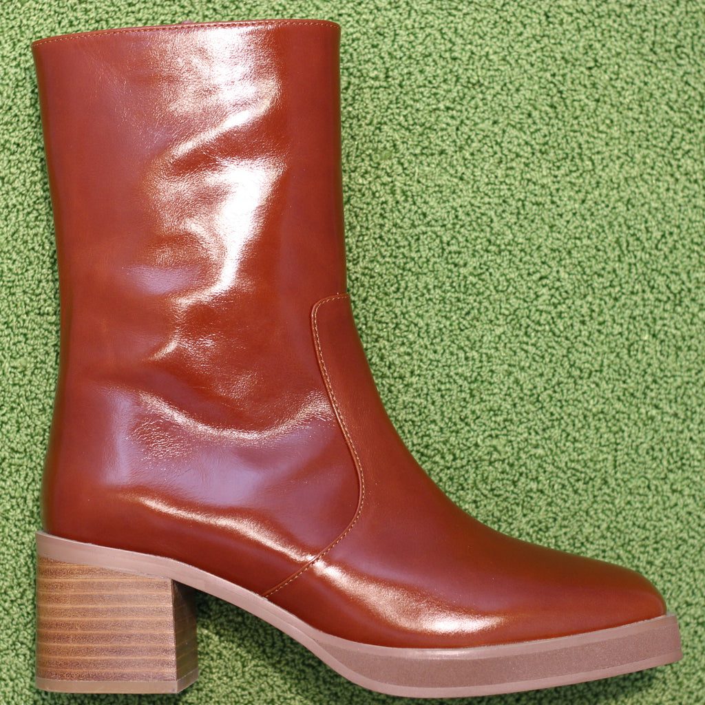 Women's Norfolk Boot - Cognac Leather Side View