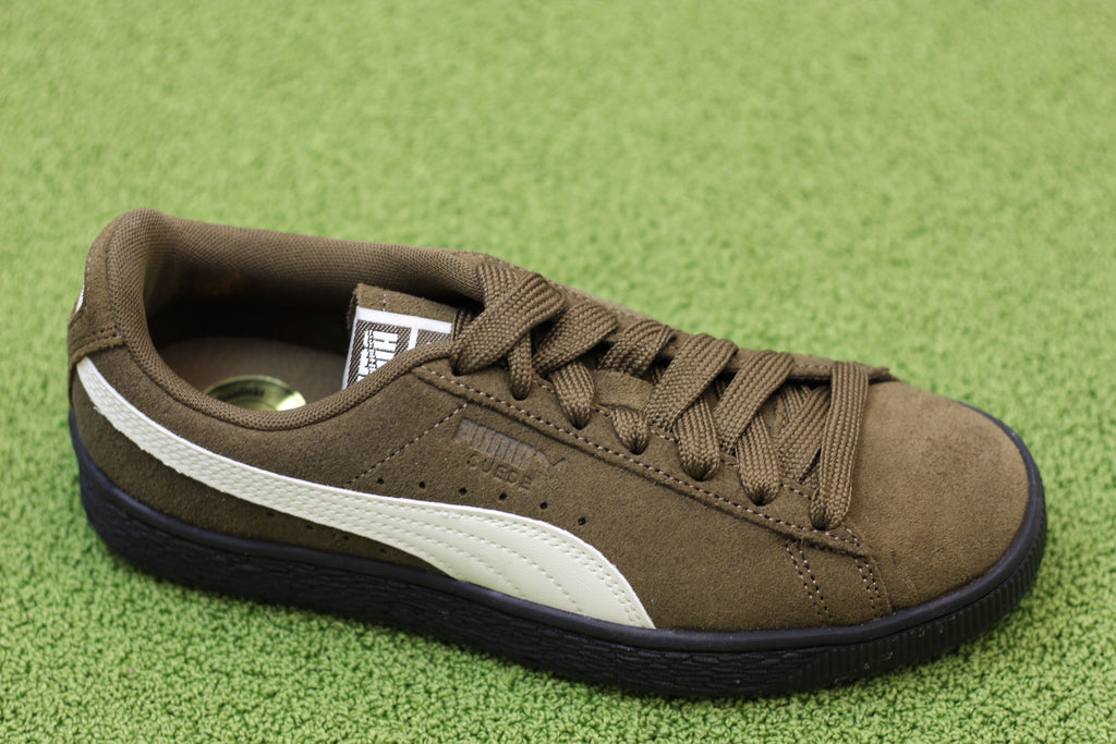 Unisex Suede Charles - Brown/White Suede/Leather Side Angle View