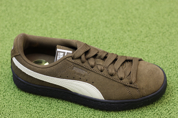 Unisex Suede Charles - Brown/White Suede/Leather Side Angle View
