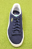 Unisex Suede Sneaker- Navy/White Leather Top View