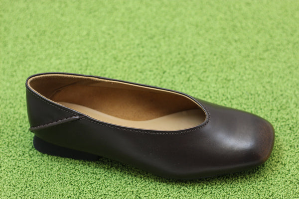 Womens Casi Myra Slip On - Brown Leather Side Angle View