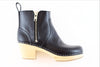 Swedish Hasbeens Women's Zip It Emy Clog Boot - Black Leather