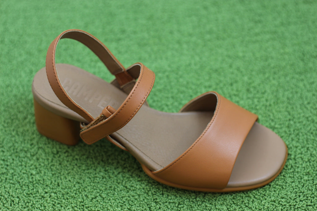 Camper Womens Katie Sandal - Brown Leather Side Angle View