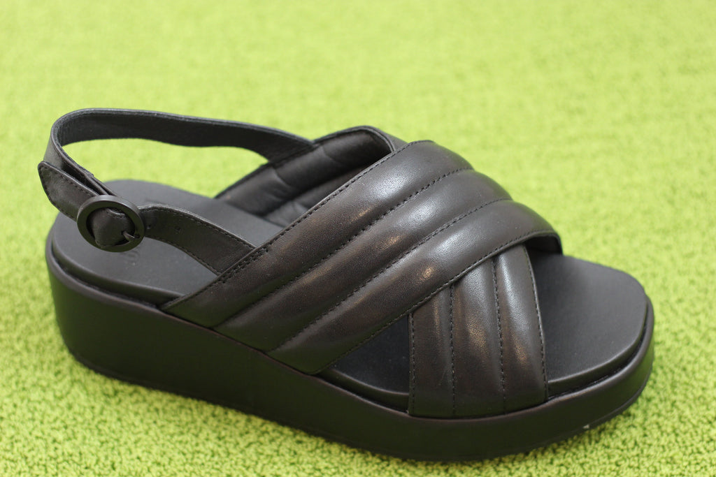 Camper Womens Misia Sandal - Black Leather Side Angle View