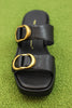 Intentionally Blank Women's Orion Sandal - Black Leather Top View