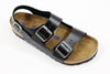 Birkenstock Men's Milano Sandal - Black Amalfi Leather Side Angle View