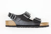 Birkenstock Men's Milano Sandal - Black Amalfi Leather Side View