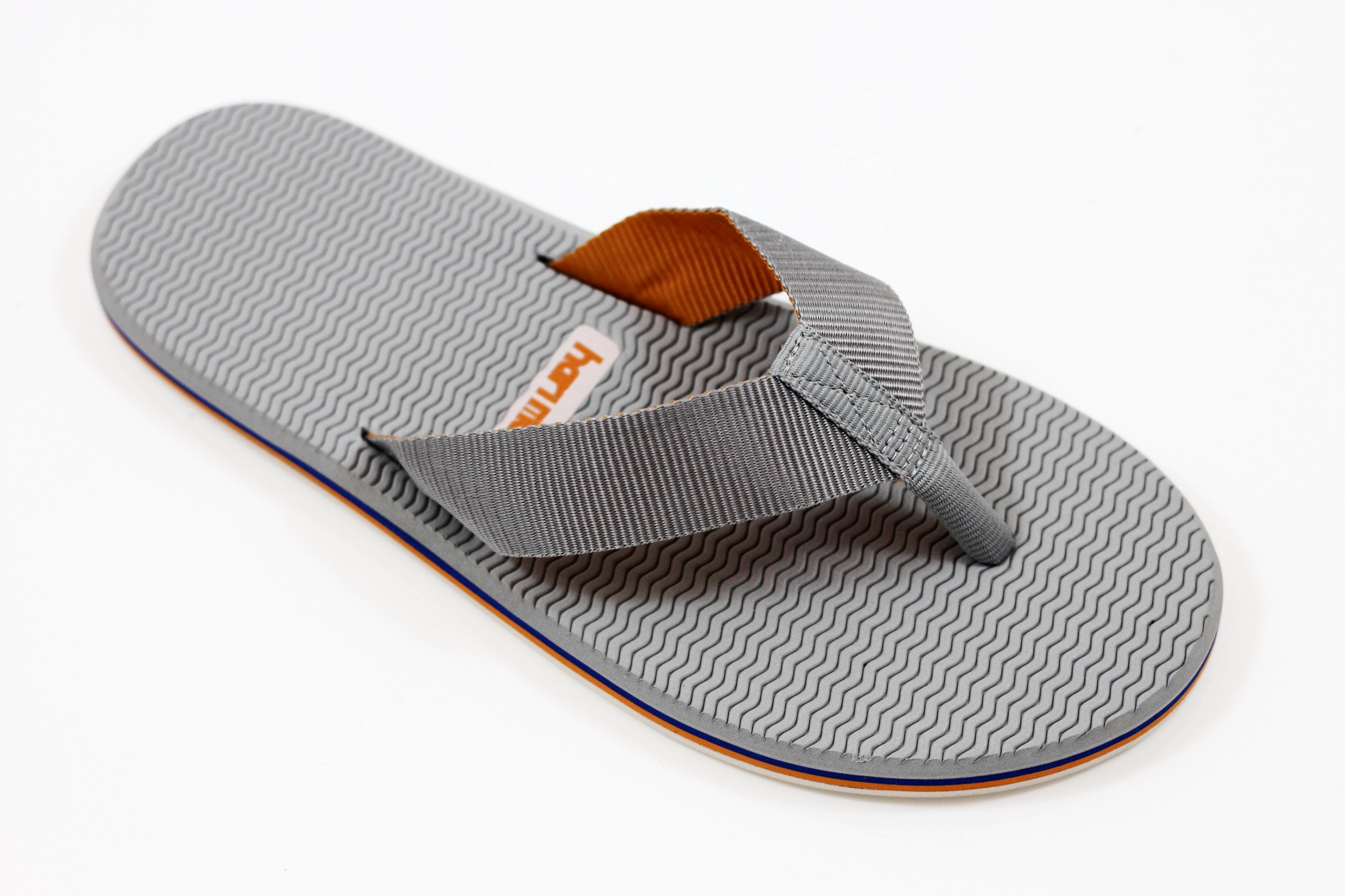 Hari Mari Men’s Gray Flip Sandals with Orange Accent hari mari mens flip flap sandals Gray Multicolored size 11  main image 4