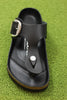Birkenstock Women's Gizeh Big Buckle Sandal - Black Leather Top View